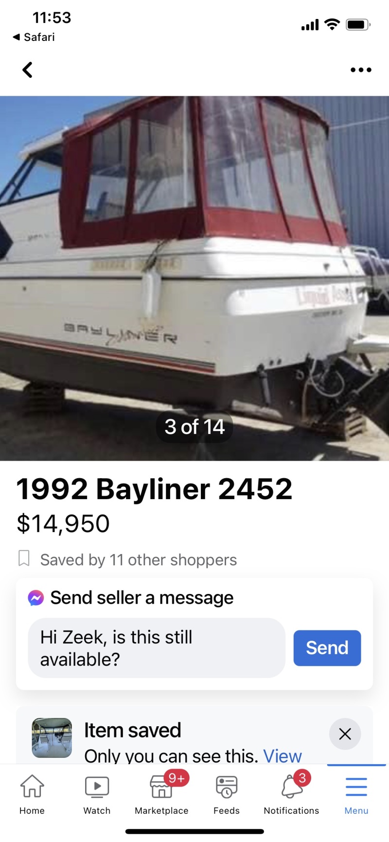 Bayliner Boats For Sale by owner | 1992 25 foot Bayliner Mercruiser
