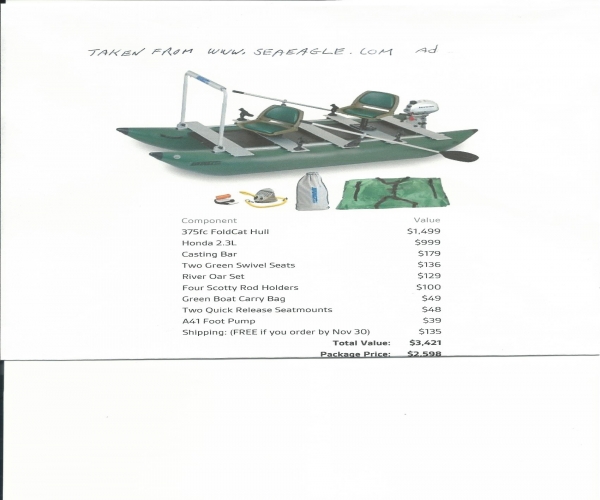 Used Sea Eagle Boats For Sale by owner | 2009 Sea Eagle 375 Fold Cat
